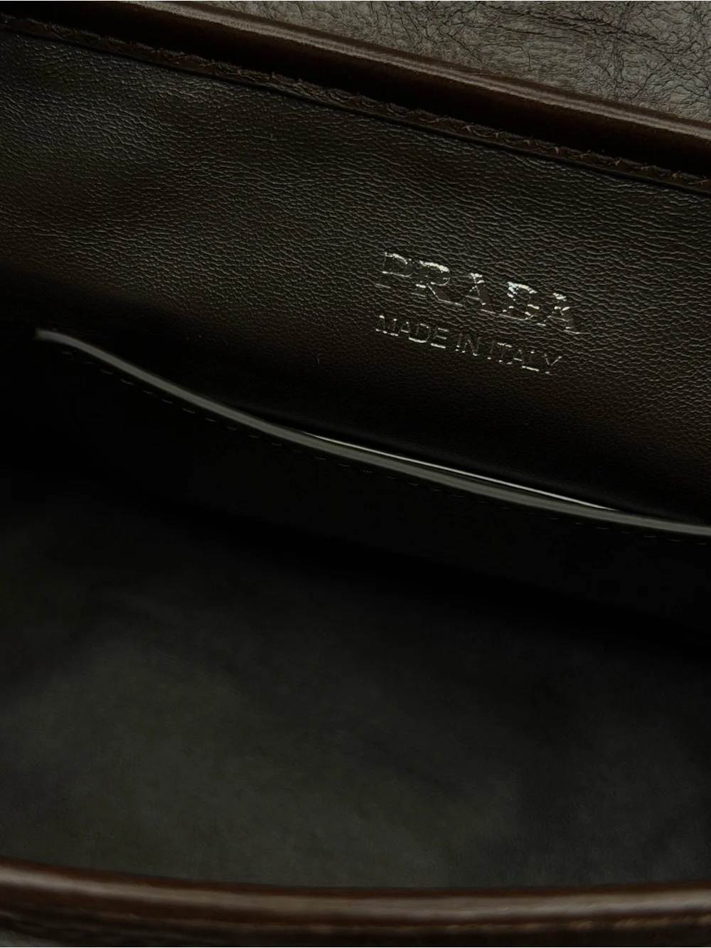 Prada Brown Leather Messenger Bag with Buckle Straps